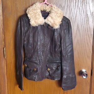 Banana Republic genuine leather bomber jacket